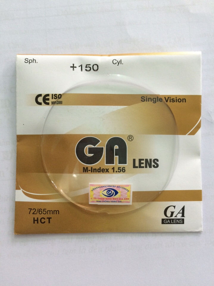 Mắt kính Plastic GA lens 1.56 HCT